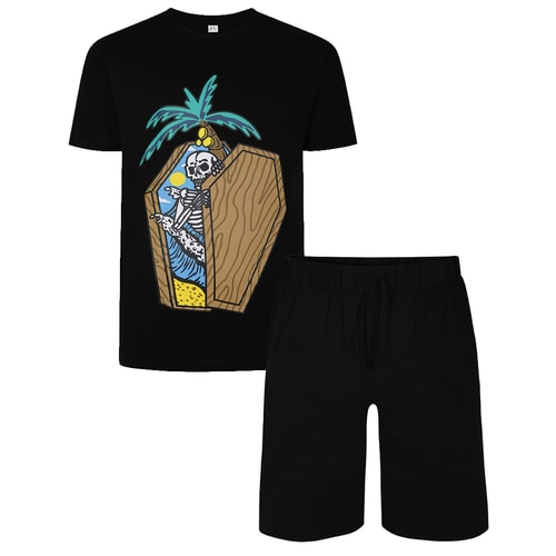 Bigdude Rest In Paradise Print Pyjama Set Black